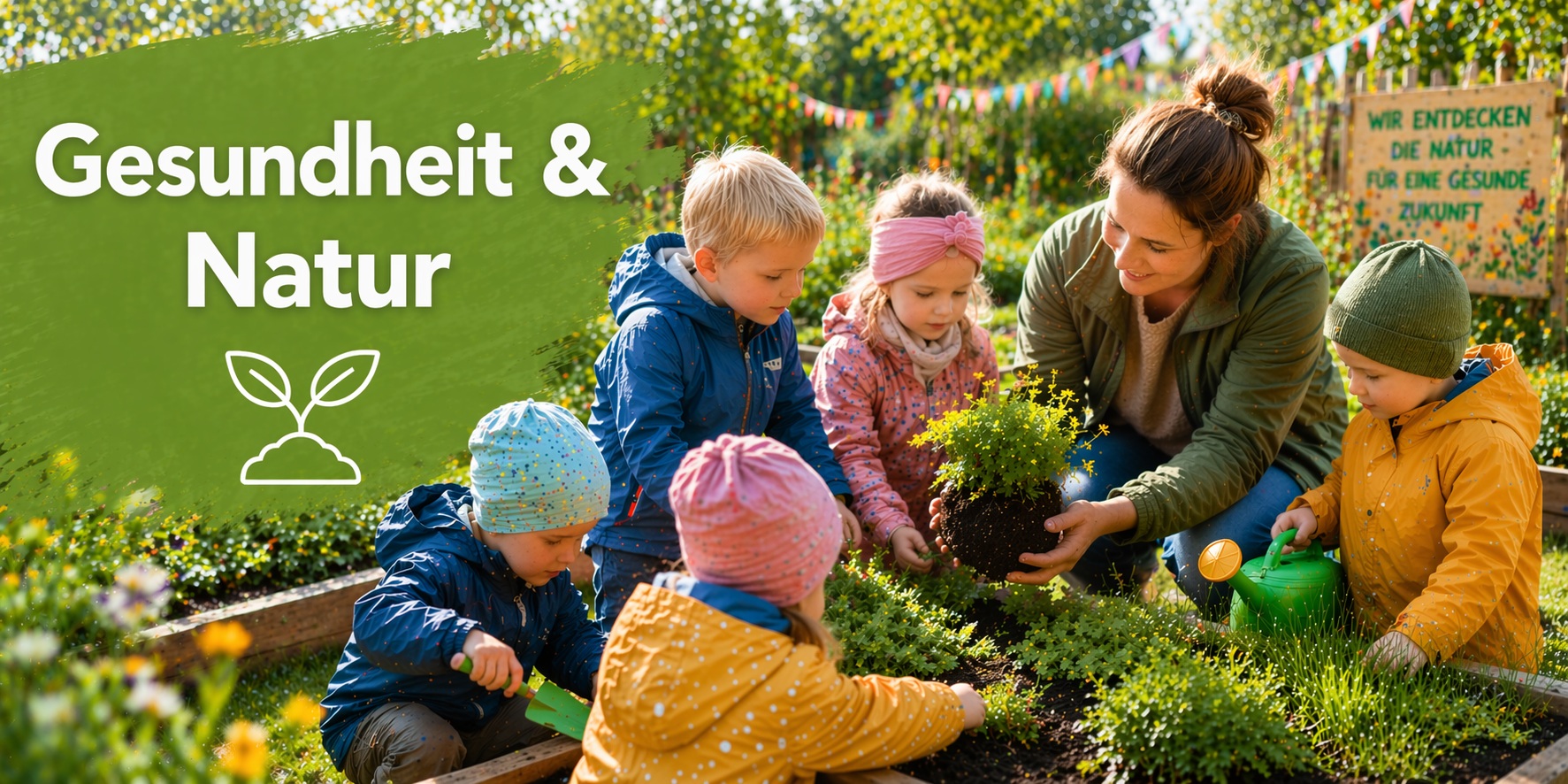 Kinder erleben Natur und Gesundheit im Alltag der KiTa.